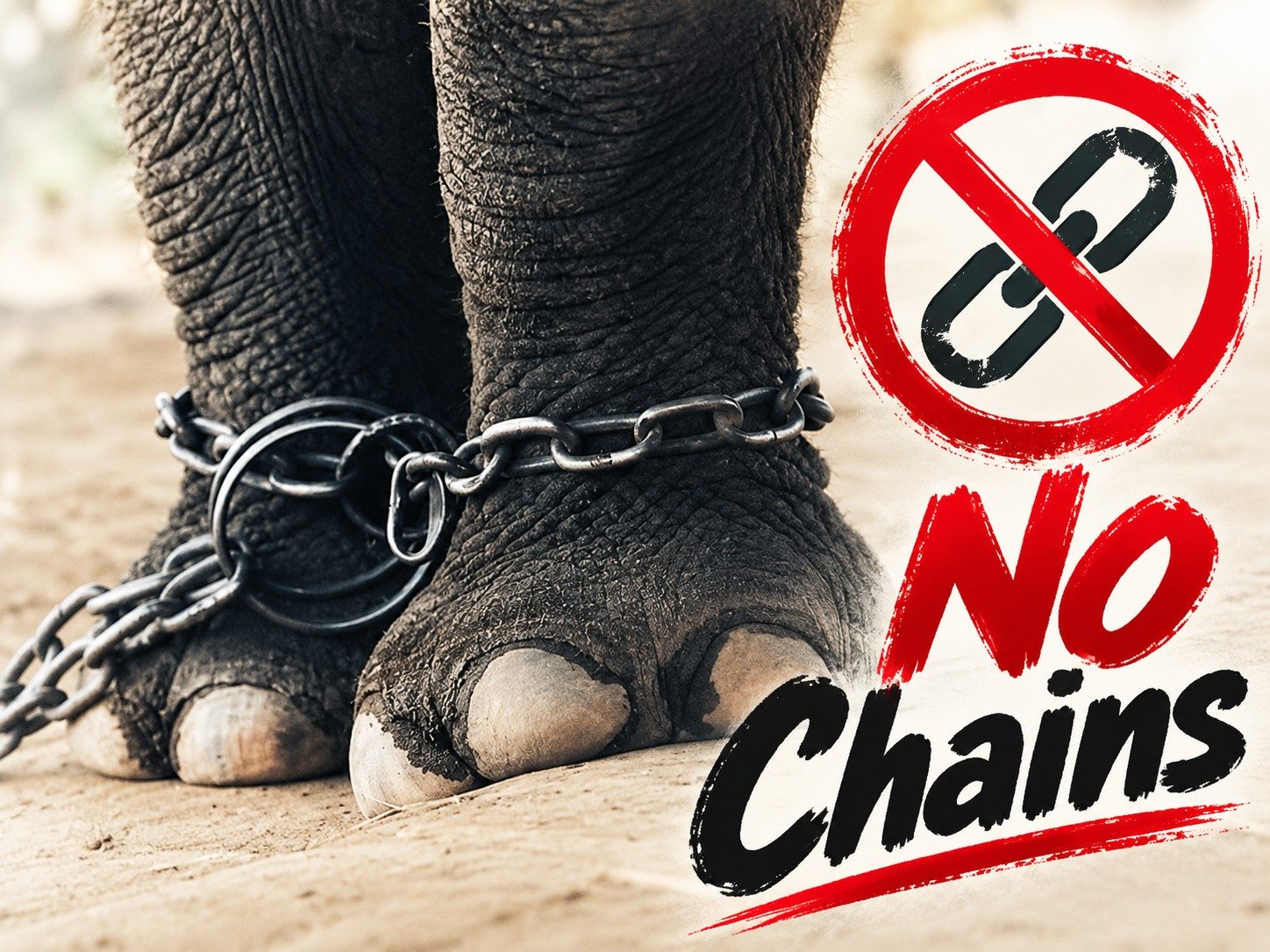 No chains at TK Ethical Elephant Sanctuary Chiang Mai